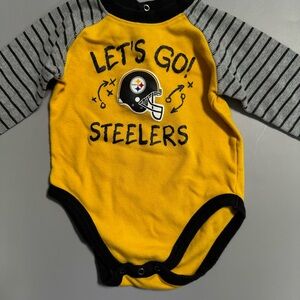 💜3/$15 NFL Pittsburgh Steelers Infant Boys Long Sleeve Bodysuit - Size 12M